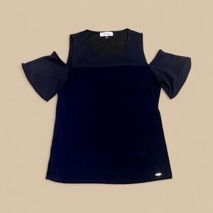 Calvin Klein Dark Blue Open Shoulder Blouse